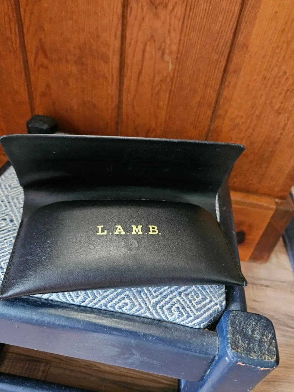 L.A.M.B. Black Magnetic Eyeglass Case with Cleaning Cloth